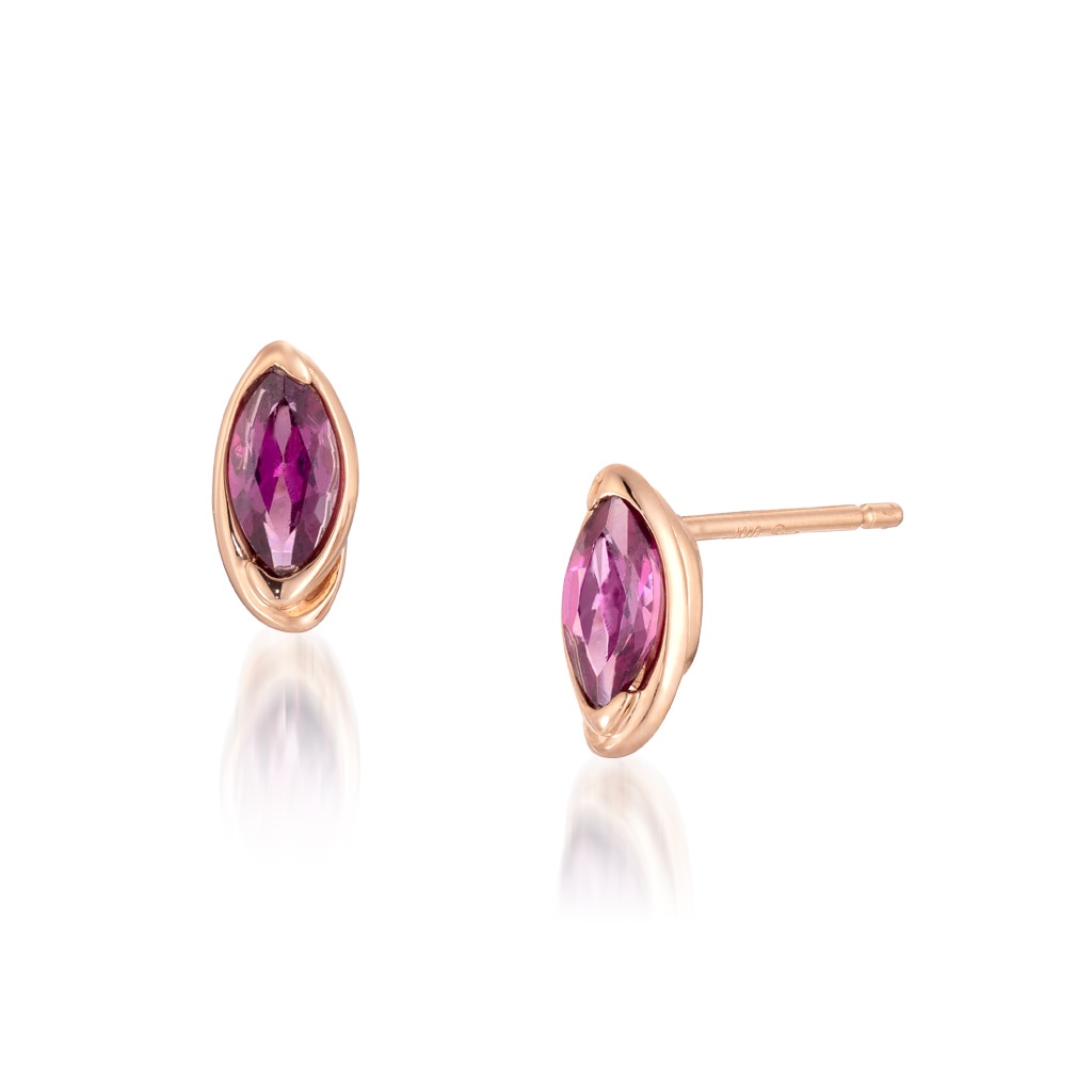 RHODOLITE GARNET PIERCED EARRINGS|STAR JEWELRY(スタージュエリー)の