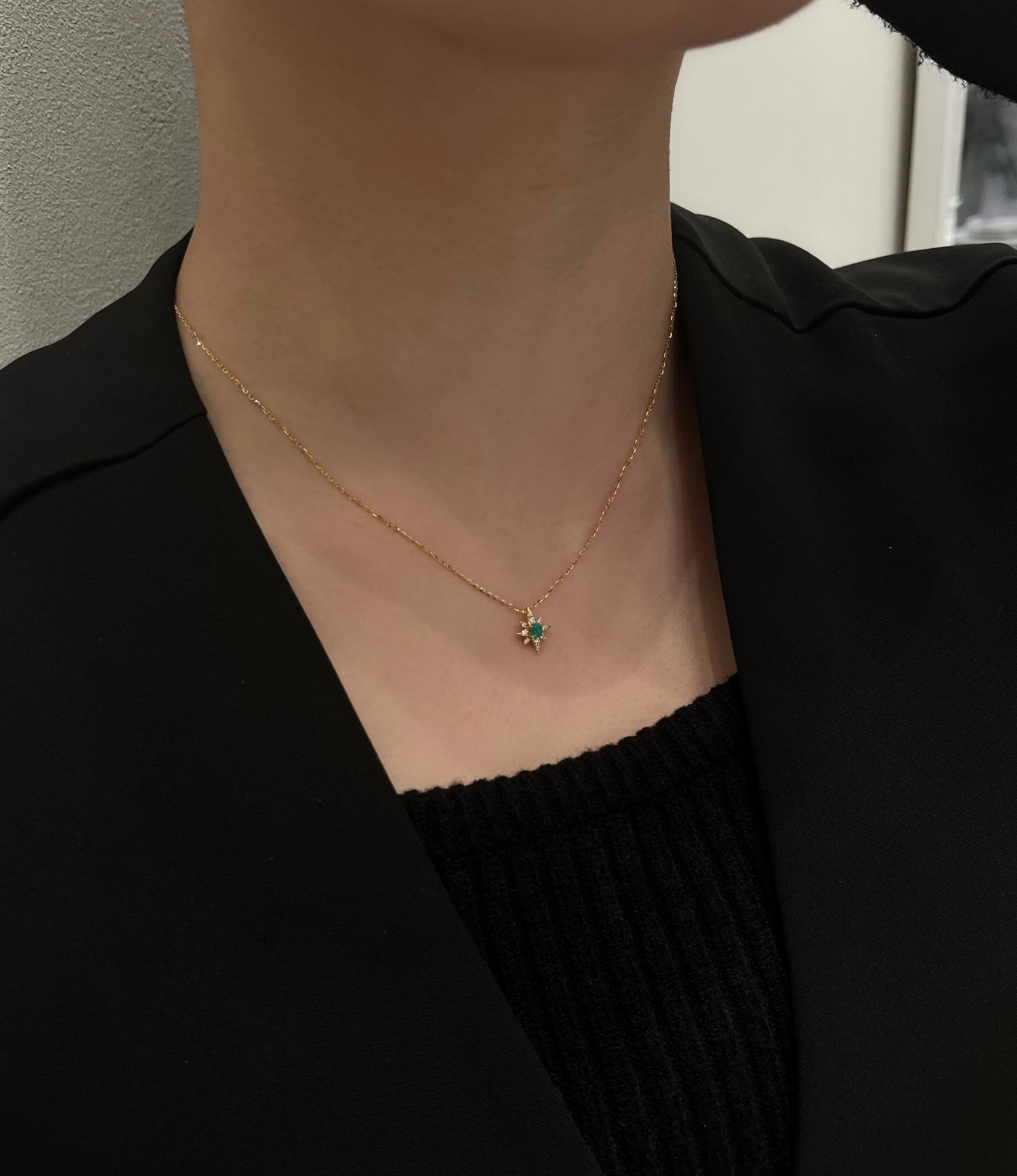 EMERALD CROSSING STAR NECKLACE|STAR JEWELRY(スタージュエリー)の