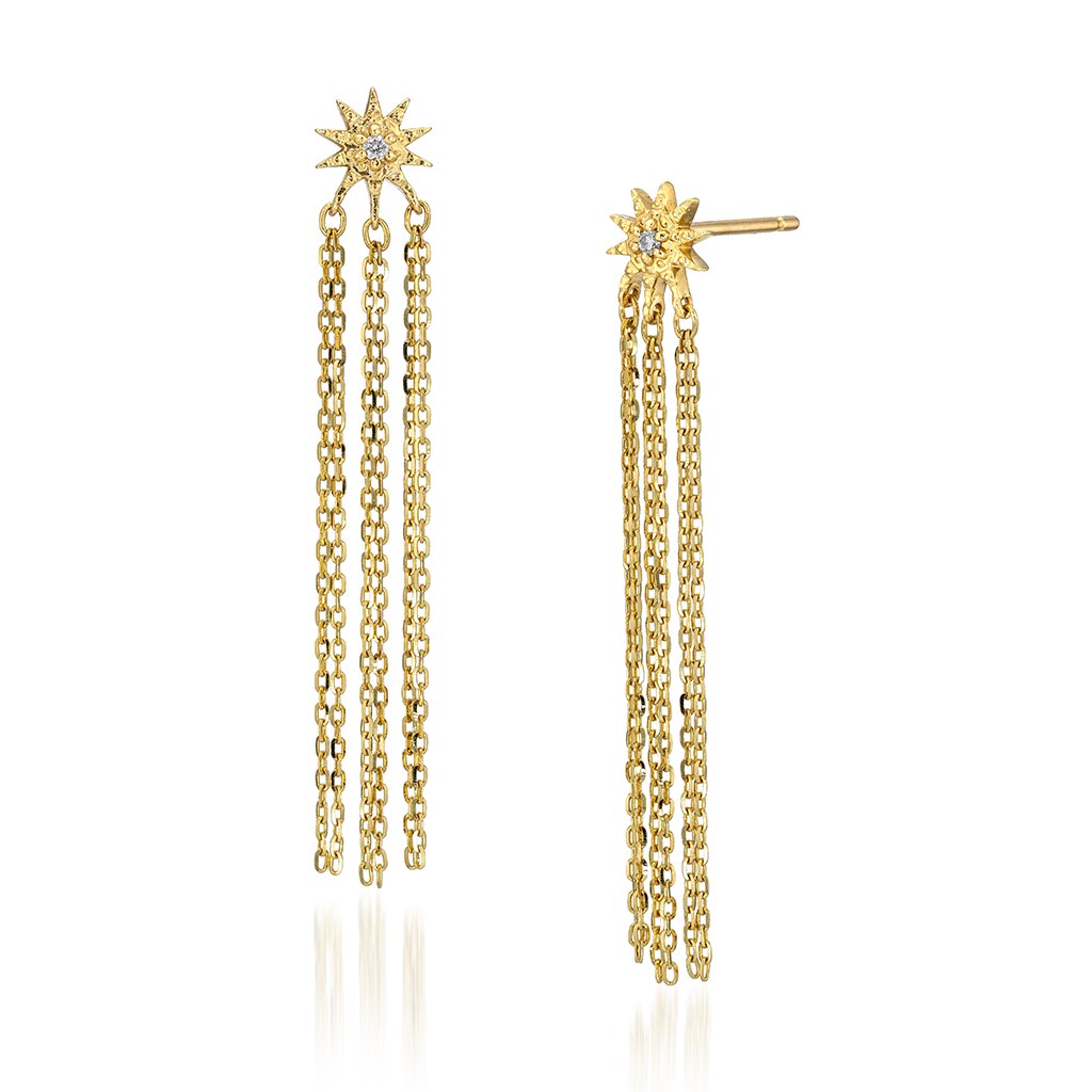 SUN FRINGE PIERCED EARRINGS|STAR JEWELRY(スタージュエリー)の