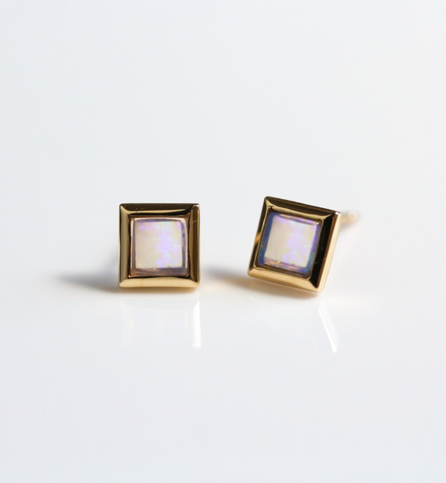 Square Opal Pierce | K10YG|cui-cui(キュイキュイ)の通販｜アイルミネ