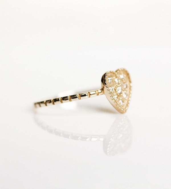 cuicui  Heart Motif Diamond Ring | K10YG
