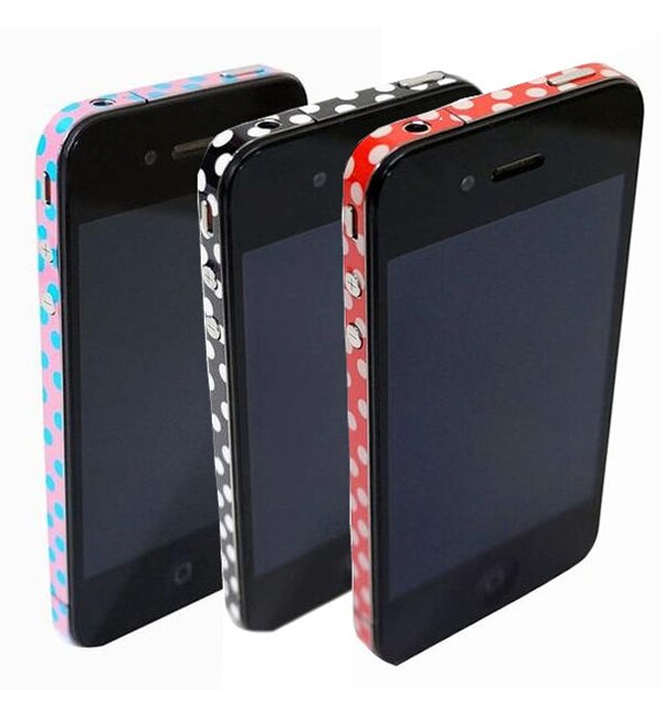 SIDE SKIN DOT(RED/BEIGE) (iPhone4/4S)