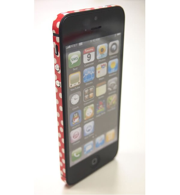 SIDE SKIN DOT(RED/BEIGE) (iPhone5)