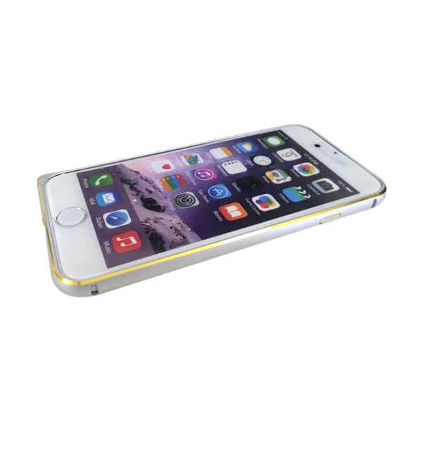 【アルミバンパー(2tone) SILVER/GOLD】(iPhone6専用バンパー)