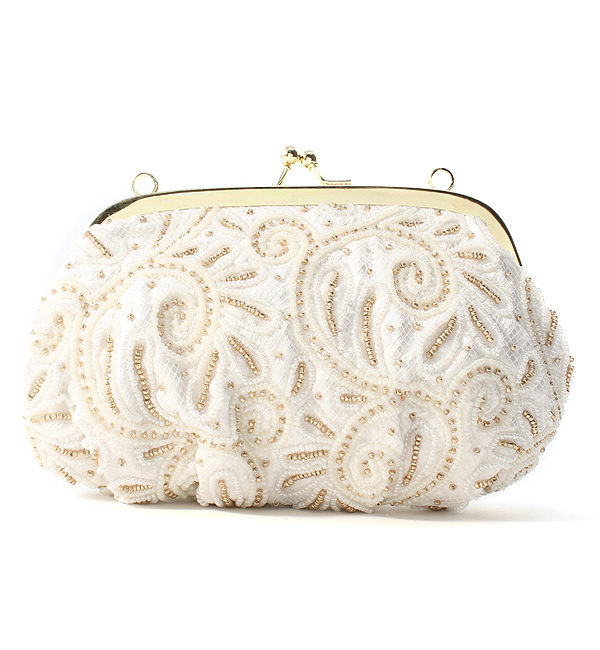 ビーズ クラッチバッグ