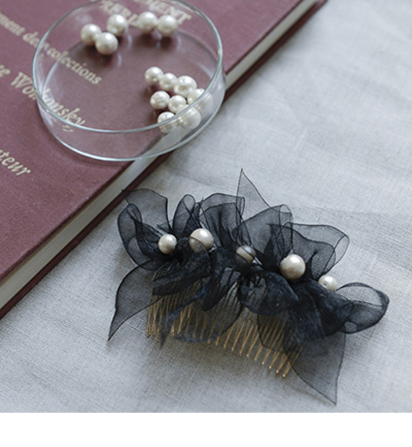 ＲＩＢＢＯＮ ＆ ＰＥＡＲＬ コーム／ＶＥＩＬ ｐｕｒ ｙ．ｃ