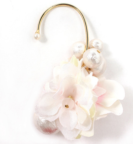 【メランジェ マガザン/Melanger Magasin】 FLOWER*CPイヤーフックWH [送料無料]