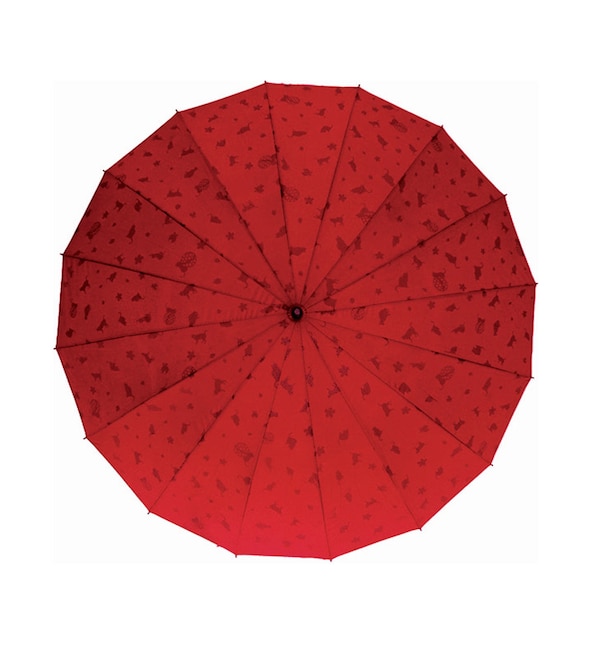 【バックヤードファミリー/BACKYARD FAMILY】 和傘 赤 05-JK46 女性用 定番 カサ かさ 傘 猫 雨傘 撥水 ジャンプ 軽量 かわいい