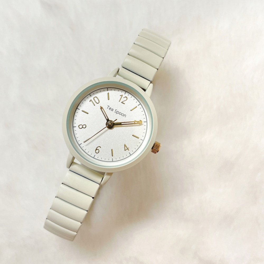 【バックヤードファミリー】腕時計 レディース ジャバラ 通販 ウォッチ 時計 見やすい じゃばら 蛇腹 金属ベルト ホワイト1 Free