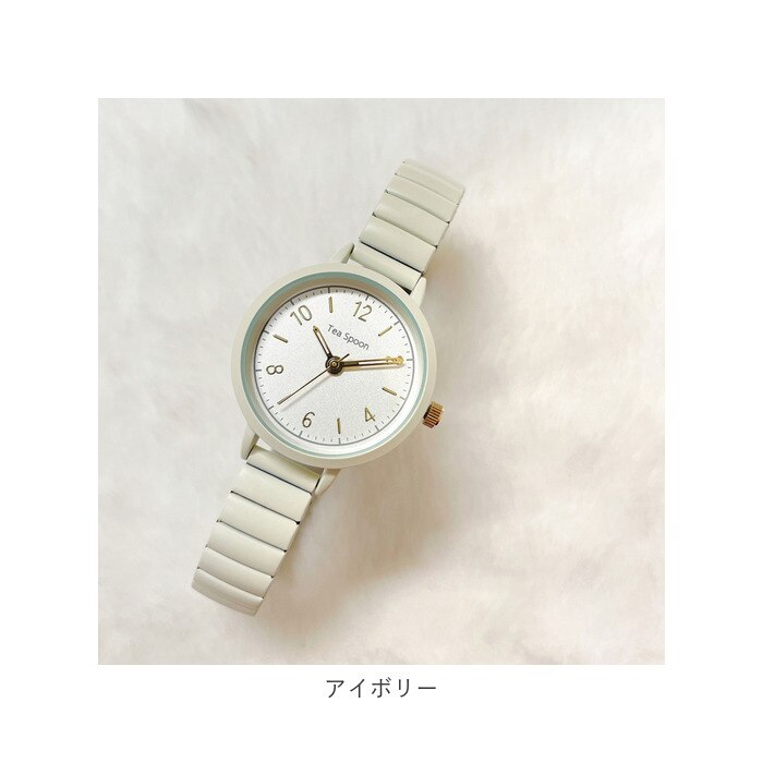 【バックヤードファミリー】腕時計 レディース ジャバラ 通販 ウォッチ 時計 見やすい じゃばら 蛇腹 金属ベルト ホワイト1 Free