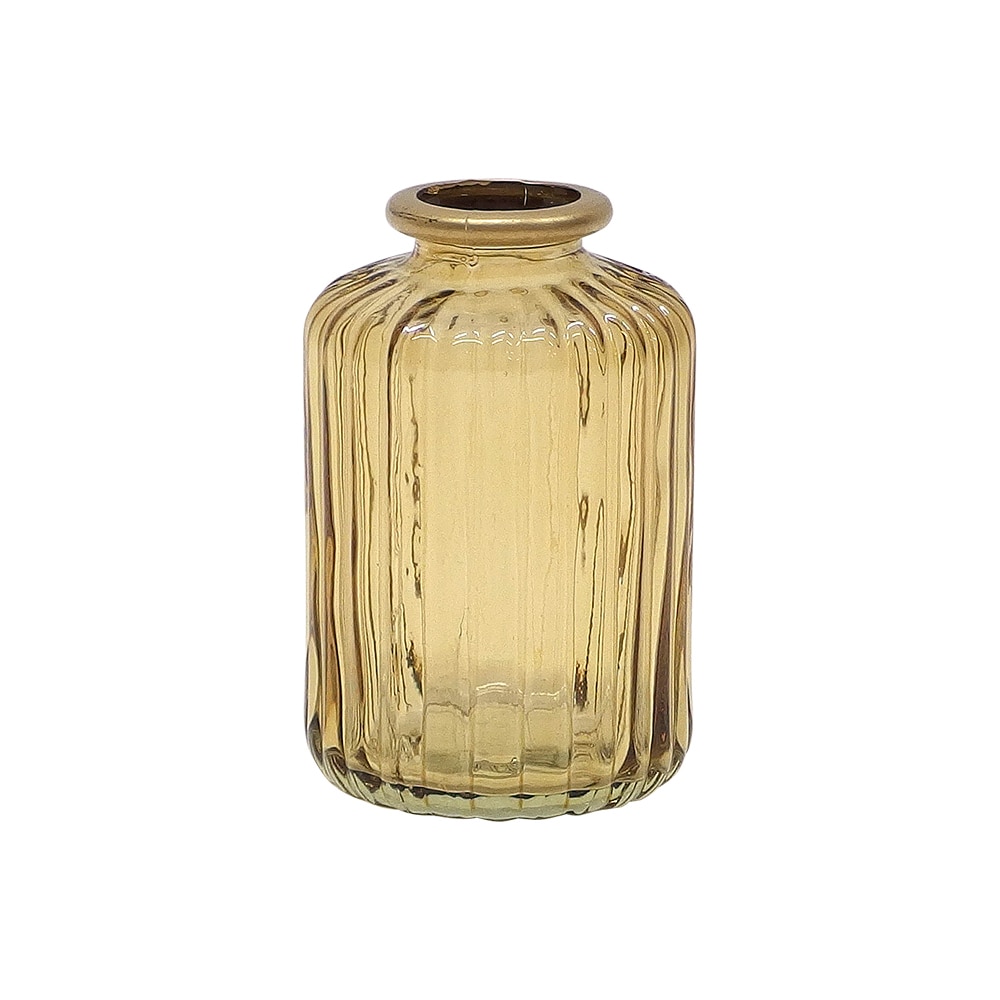 キーストーン 花瓶 通販 ゴールドリム 花器 一輪挿し フラワーベース グラスベース