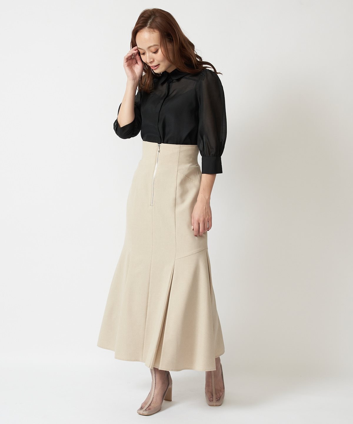 麻調切替マーメイドスカート|And Couture(アンドクチュール)の通販
