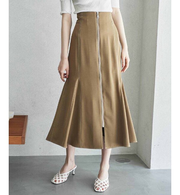 麻調センタージップナロースカート|And Couture(アンドクチュール)の通販｜アイルミネ