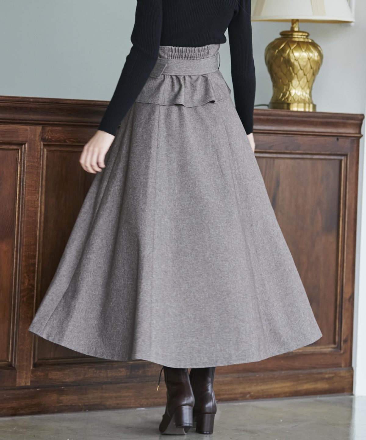 コルセットベルト付きフレアスカート|And Couture(アンドクチュール)の 