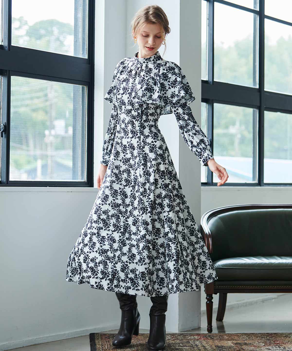 and couture花柄ケープフリルワンピース | centurymotorinnfinley.com.au