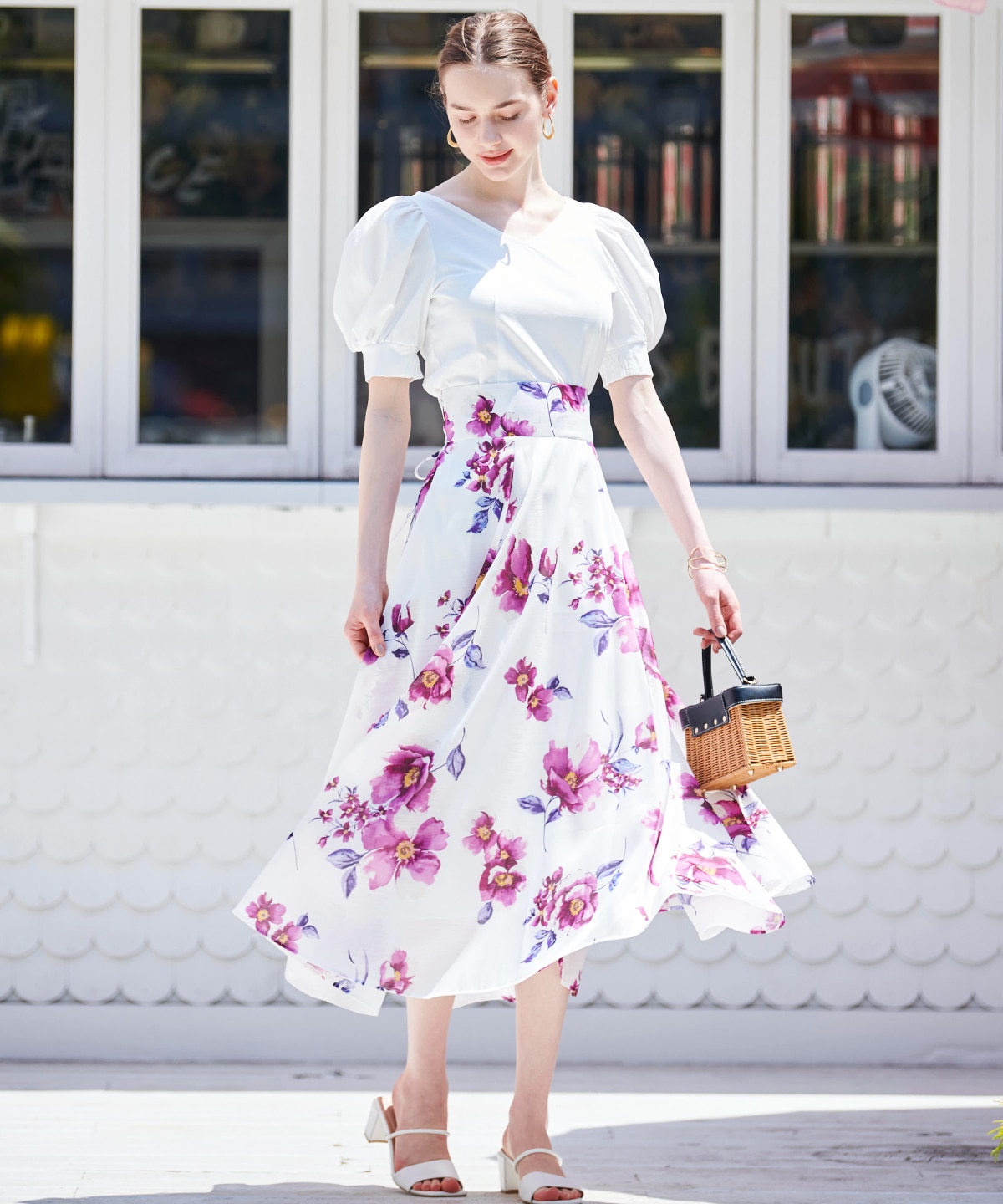 よろしければご覧くださいませ●コムデギャルソン●フラワー 花柄 プリント スカート