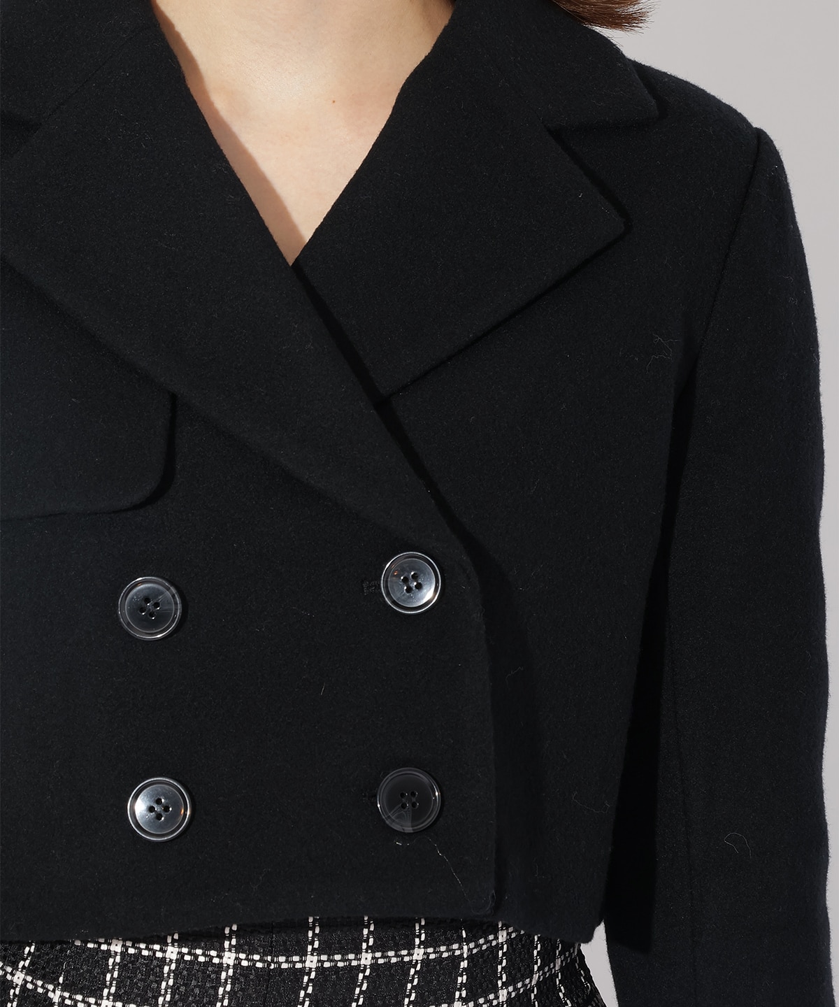 ウールメルトンショートジャケットコート|And Couture(アンド