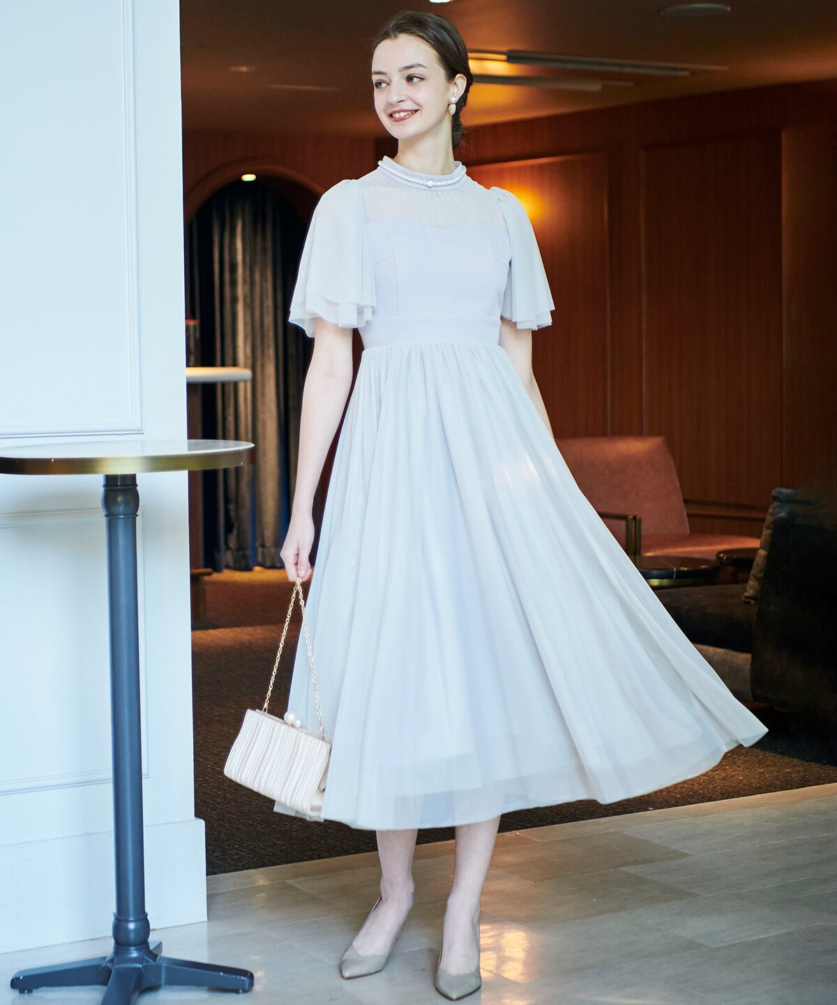 チュールオーバーレースドレス|And Couture(アンドクチュール)の通販