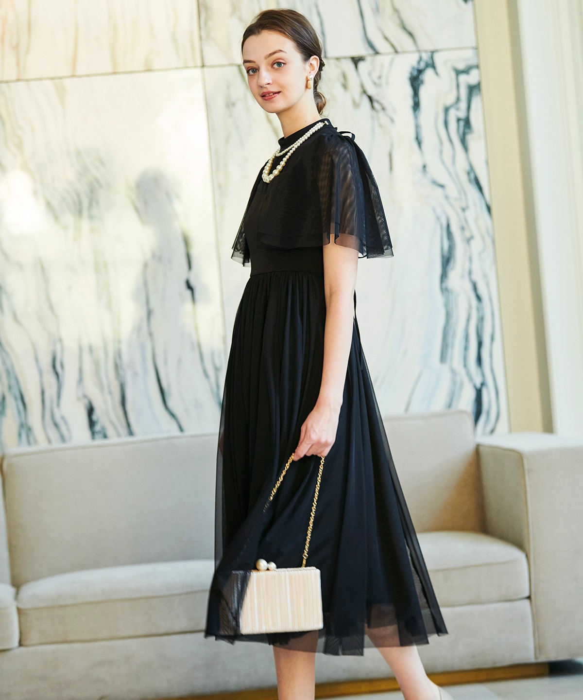 チュールオーバーレースドレス|And Couture(アンドクチュール)の通販