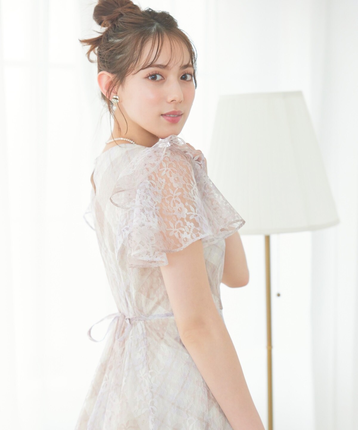 新品未使用*ウィルセレクション*レース×チェックフリルワンピース-