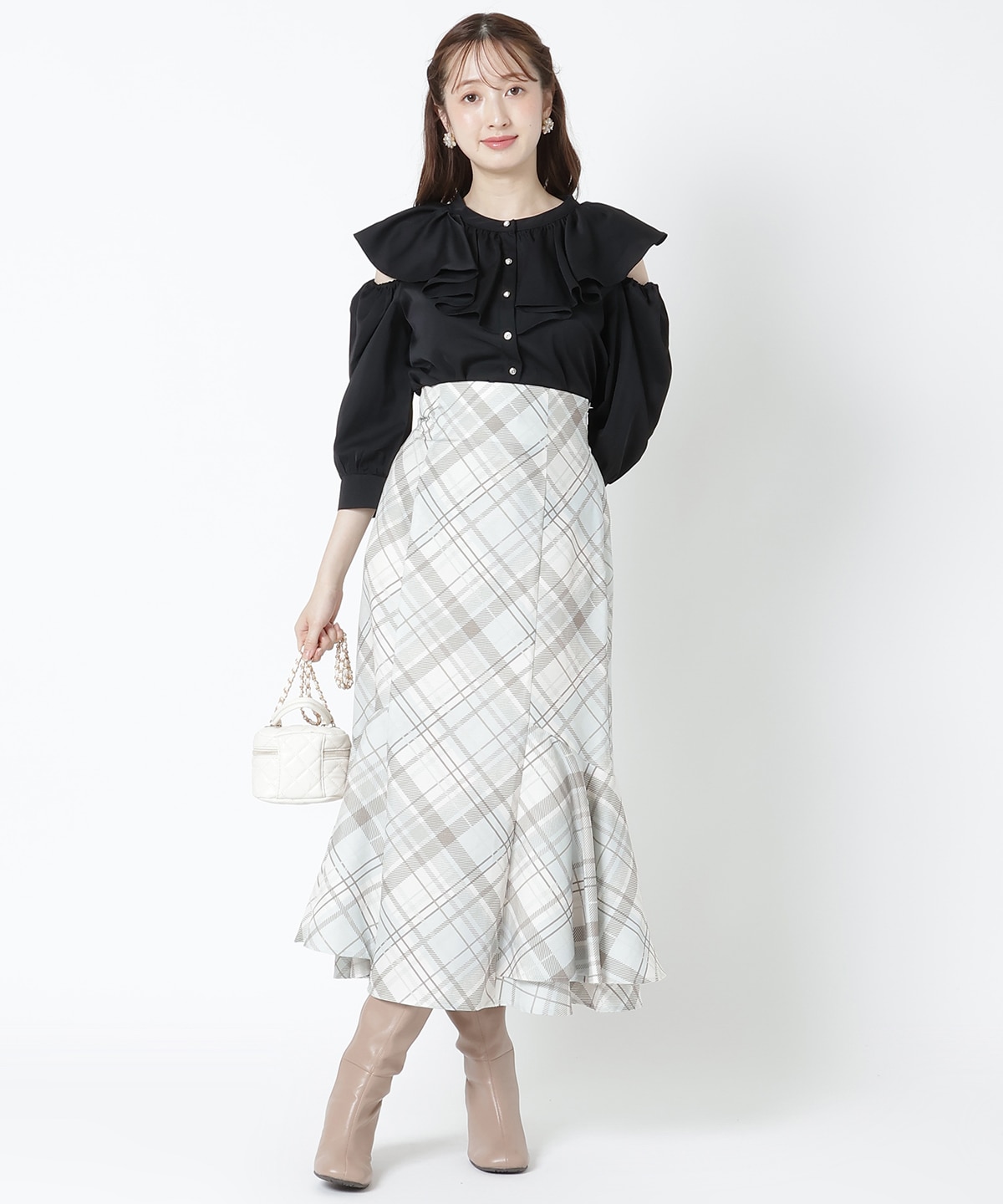 同梱不可 新品タグ付き♡チェックボリュームスカート - スカート