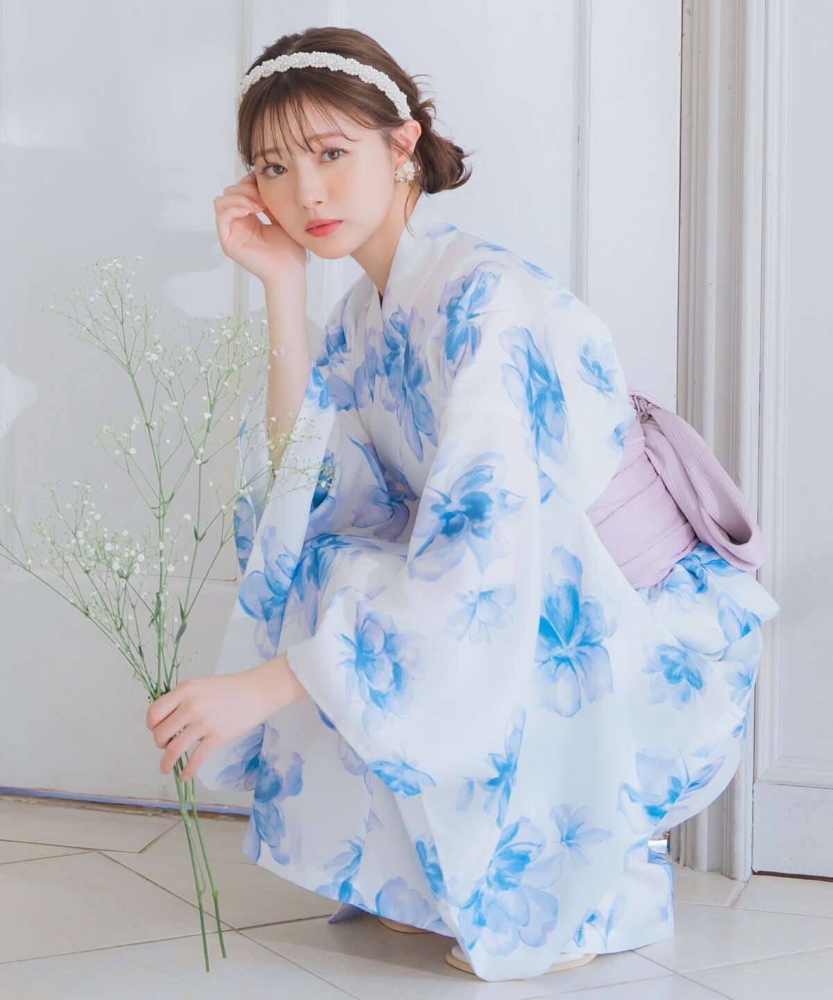 水彩フラワープリント浴衣セット(O10623304)｜阪急百貨店公式通販サイト｜阪急百貨店オンラインストア
