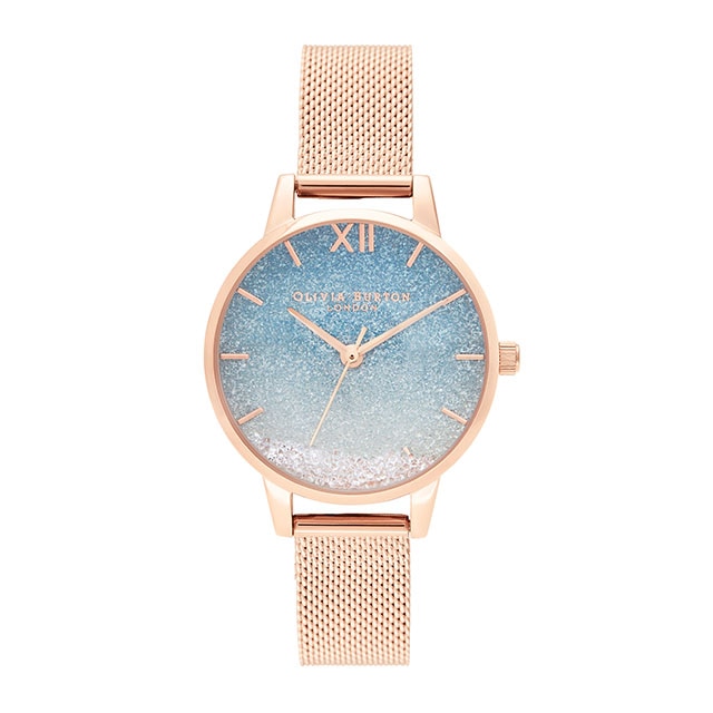 Olivia Burton 腕時計　ローズゴールドメッシュ腕時計(アナログ)
