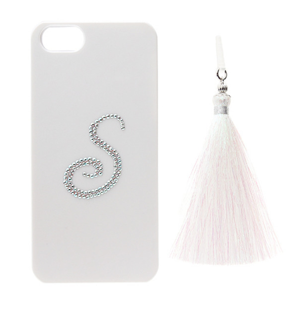 【ジュエルナローズ/Jewelna Rose】 iPhone 5/5S用 イニシャルモバイルケース ホワイト＆スワロフスキー [送料無料]