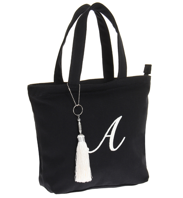 ジュエルナローズ イニシャルトート ブラック２ 天ファスナー付 Jewelna Rose ジュエルナローズ の通販 アイルミネ