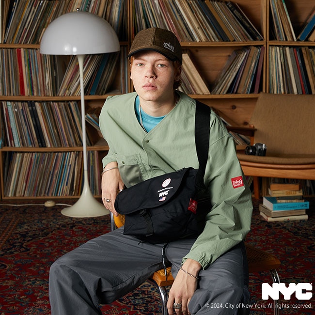 Nylon Messenger Bag JR Flap Zipper Pocket NEW YORK CITY|Manhattan