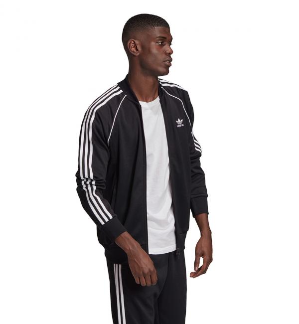 Adidas superstar black track cheap top