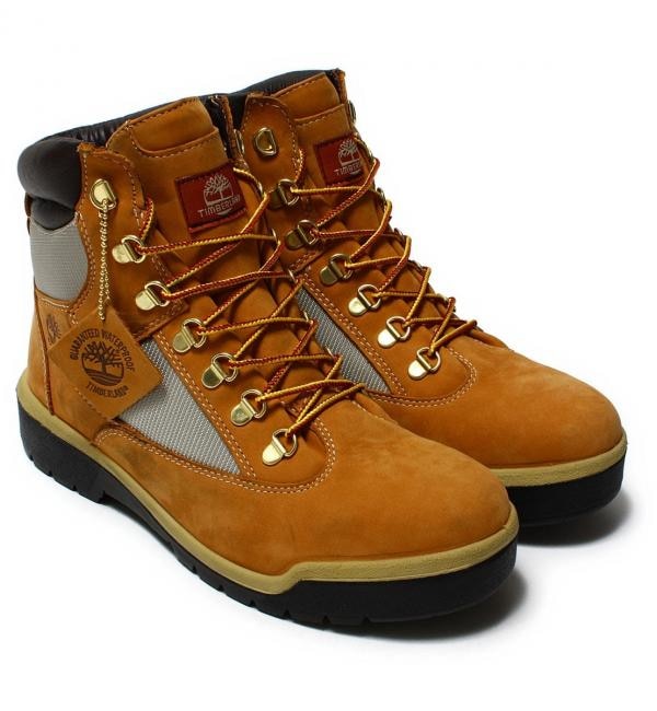 モテ系ファッションメンズ|【アトモス　ピンク/atmos pink】 Timberland Field Boot 6" Fabric And Leather Waterproof Wheat