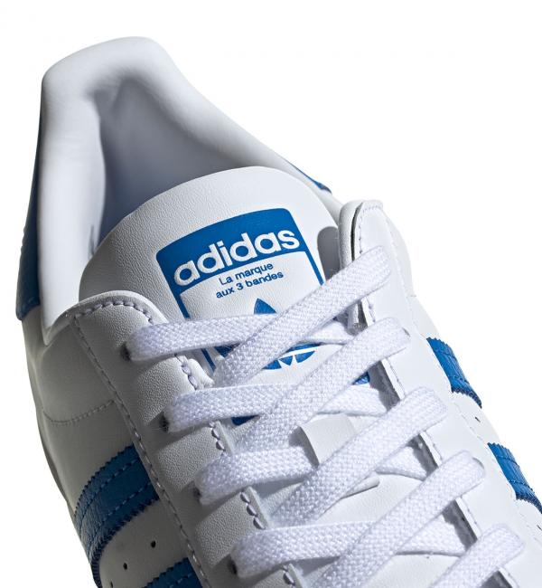 Adidas superstars outlet white and blue