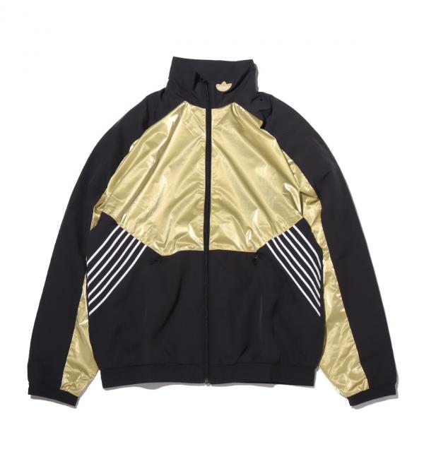 adidas track jacket black/gold line