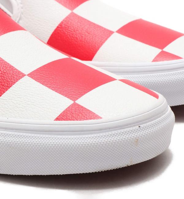 pink and white checkered vans slip ons