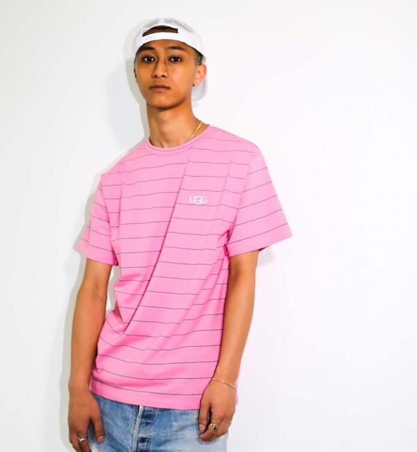 Ugg カラーボーダー Tシャツ Pink 21fw I Atmos Pink アトモス ピンク の通販 アイルミネ