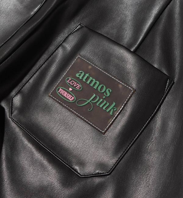 atmos pink フェイクレザー ハーフパンツ BLACK 21FA-I