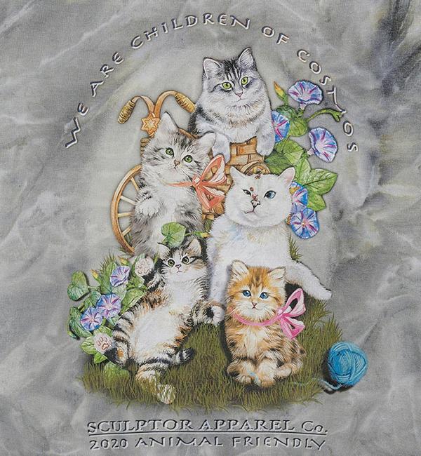 SCULPTOR Kitten Friends Tie-Dye Sweatshirt GRAY 21FA-I|atmos pink ...