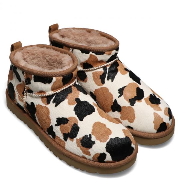 UGG Classic Ultra Mini Cow Print CHESTNUT 21FW-I