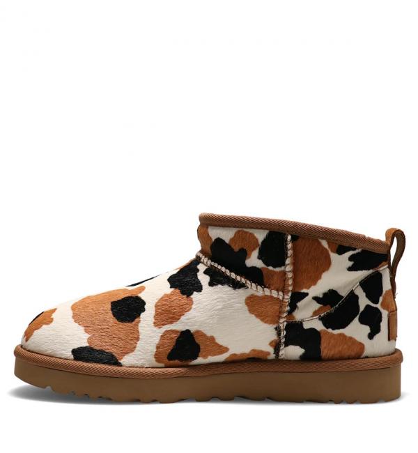 UGG Classic Ultra Mini Cow Print CHESTNUT 21FW-I|atmos pink