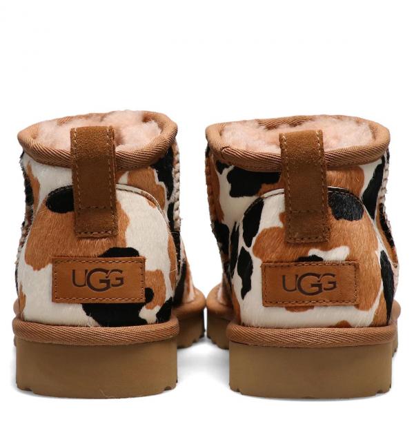 UGG Classic Ultra Mini Cow Print CHESTNUT 21FW-I|atmos pink