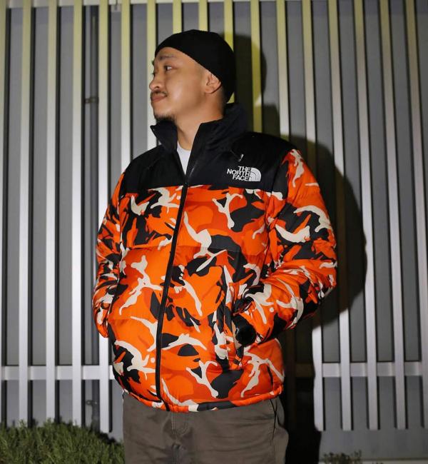 THE NORTH FACE NOVELTY NUPTSE JACKET レッドオレンジエクスプローラーカモ 21FW-I