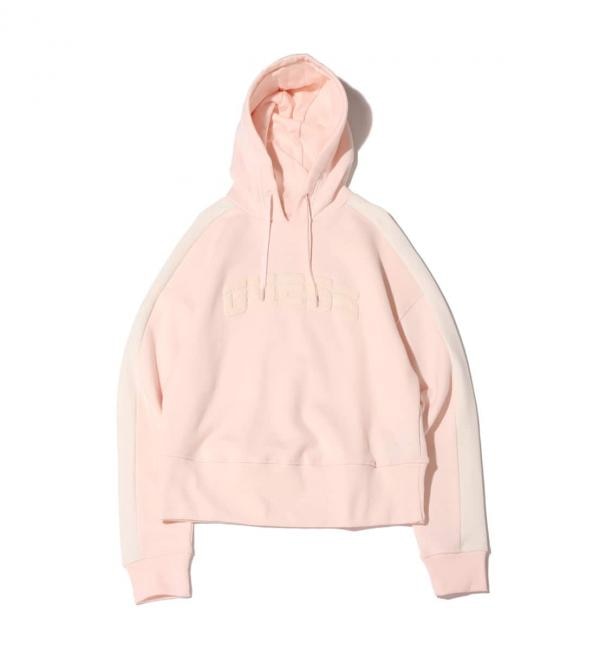 ＜アイルミネ＞【アトモス ピンク/atmos pink】 GUESS Eco Annetta Hooded Sweatshirt BEIGE 21FW-I