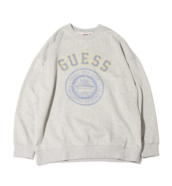 ＜アイルミネ＞【アトモス ピンク/atmos pink】 GUESS Originals logo sweatshirt GRAY 21FW-I