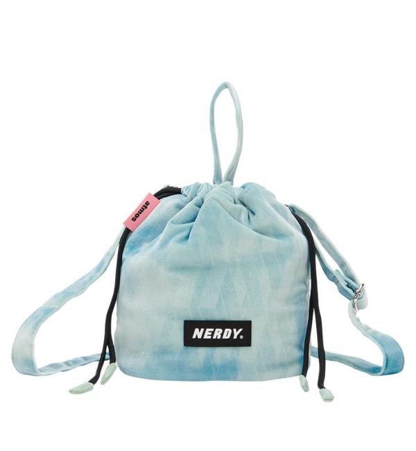 ＜アイルミネ＞【アトモス ピンク/atmos pink】 NERDY x atmos pink DNA Watercolor Velvet Bucket Bag MINT 21HO-I