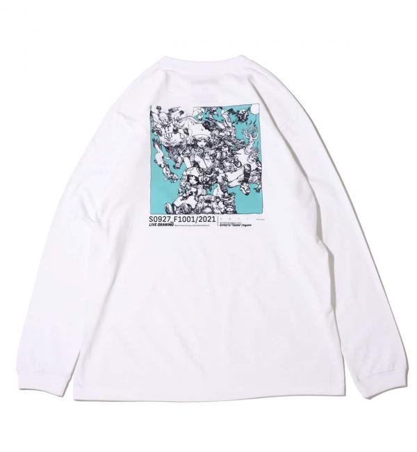 atmos × 寺田克也 ライブドローイング L/S Tee WHITE 21FA-I|atmos