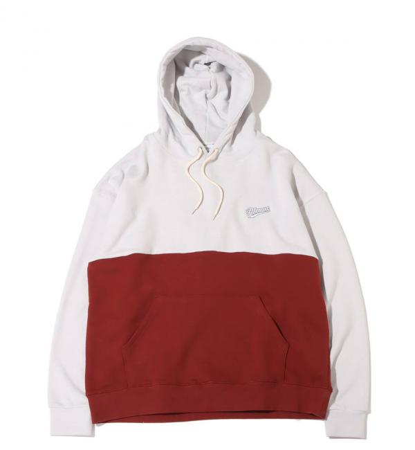 atmos x SCREEN STARS 2TONE HOODIE GREY/MAROON 21FA-S