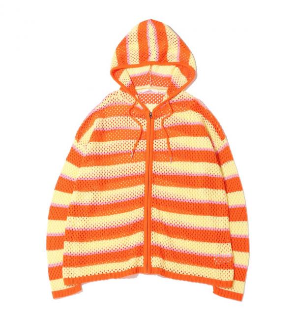 atmos pink メッシュニットZIPパーカー ORANGE 22SP-I|atmos pink