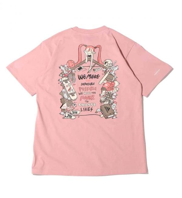＜アイルミネ＞【アトモス ピンク/atmos pink】 adidas W APXJ Tシャツ WONDER MAUVE 22SS-S