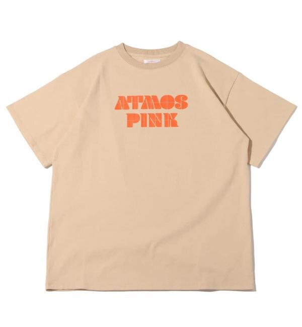 atmos pink パネルロゴ ビッグT BEIGE 22SP-I